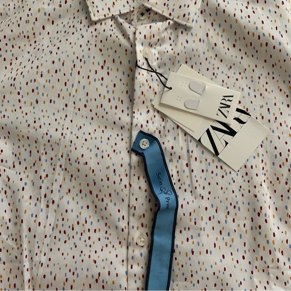 BNWT ZARA MAN | MULTI COLOR BUTTON DOWN DRESS SHIRT TOP LONG SLEEVE M - Picture 6 of 15